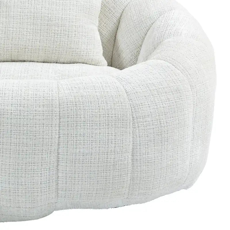 Beige Chenille High Back Loveseat, 2-Person