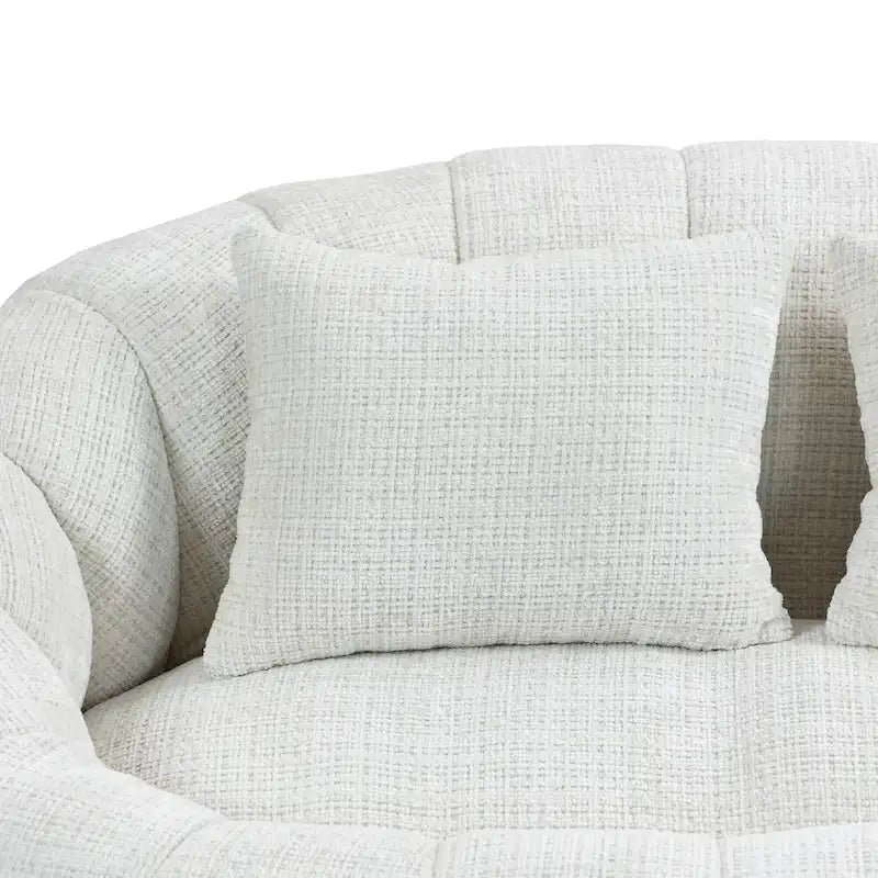 Beige Chenille High Back Loveseat, 2-Person