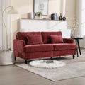Red Chenille Loveseat, 2-Seater