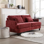Red Chenille Loveseat, 2-Seater