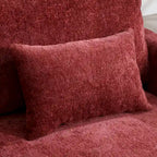 Red Chenille Loveseat, 2-Seater
