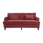 Red Chenille Loveseat, 2-Seater