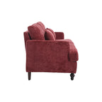 Red Chenille Loveseat, 2-Seater
