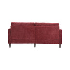Red Chenille Loveseat, 2-Seater