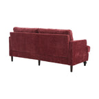 Red Chenille Loveseat, 2-Seater