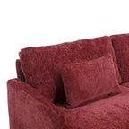 Red Chenille Loveseat, 2-Seater