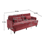 Red Chenille Loveseat, 2-Seater