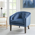 Blue Velvet Tufted Mid-Century Accent Chair, 1-Seat