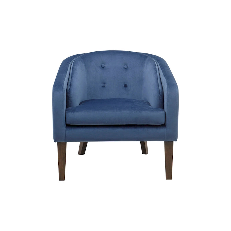 Blue Velvet Tufted Mid-Century Accent Chair, 1-Seat