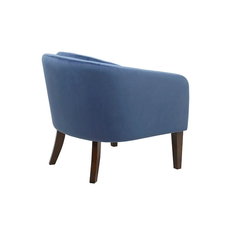 Blue Velvet Tufted Mid-Century Accent Chair, 1-Seat