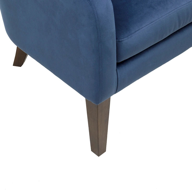 Blue Velvet Tufted Mid-Century Accent Chair, 1-Seat