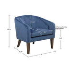 Blue Velvet Tufted Mid-Century Accent Chair, 1-Seat