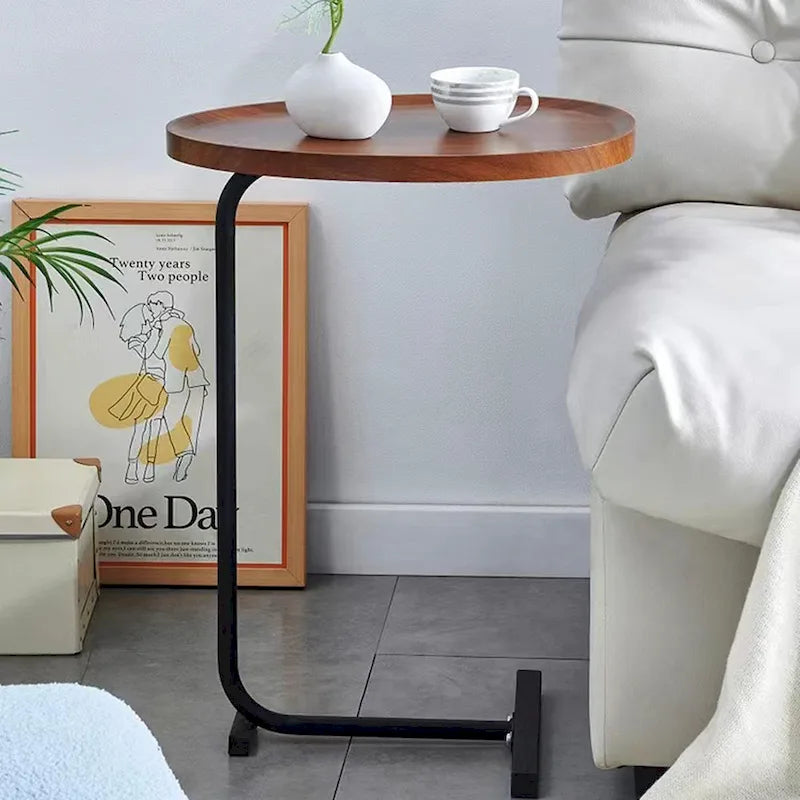 Brown C-Shaped Side Tables, Set of 2