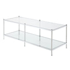 2-Tier Glass Coffee Table – Chrome or Gold Frame, Seats 2+