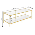 2-Tier Glass Coffee Table – Chrome or Gold Frame, Seats 2+