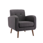 Fabric / PU Tufted Accent Chair, 1-Seat