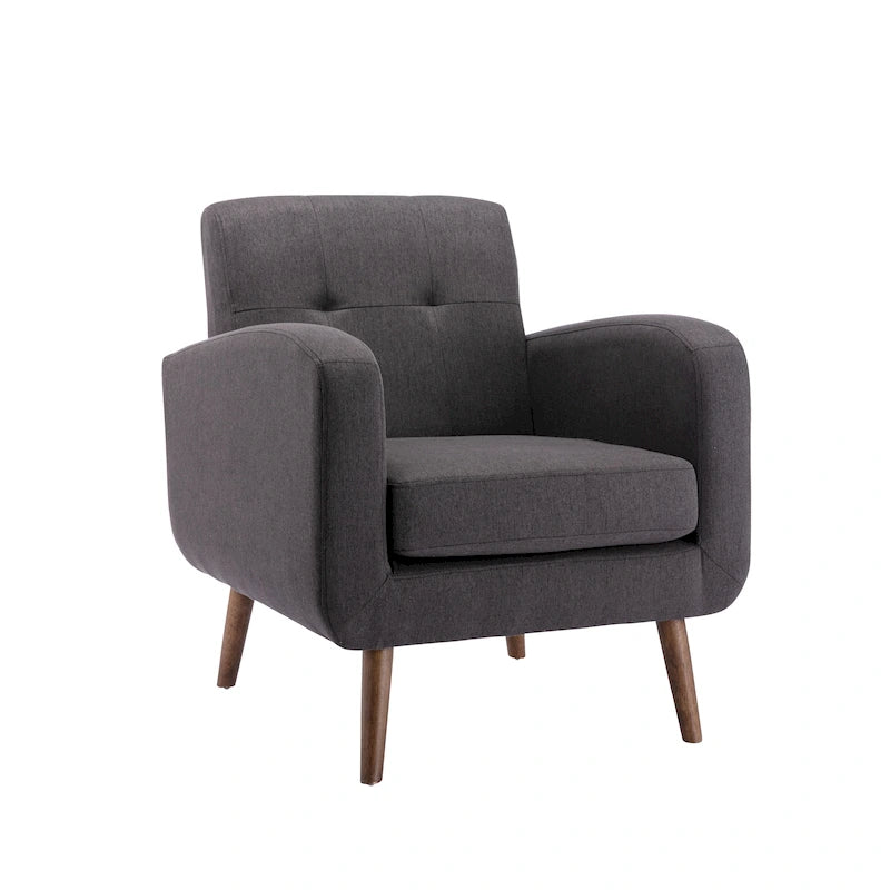 Fabric / PU Tufted Accent Chair, 1-Seat