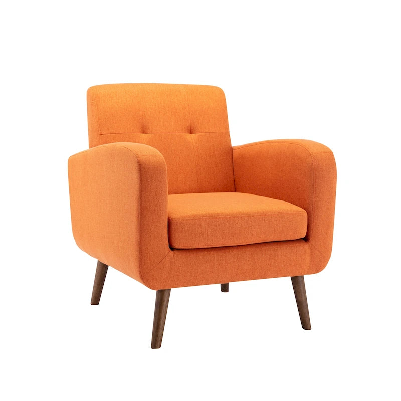 Fabric / PU Tufted Accent Chair, 1-Seat