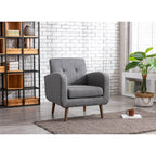 Fabric / PU Tufted Accent Chair, 1-Seat