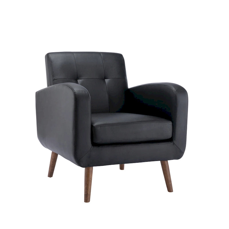 Fabric / PU Tufted Accent Chair, 1-Seat