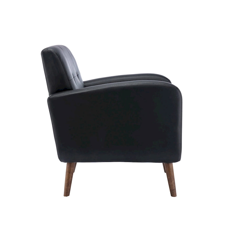 Fabric / PU Tufted Accent Chair, 1-Seat
