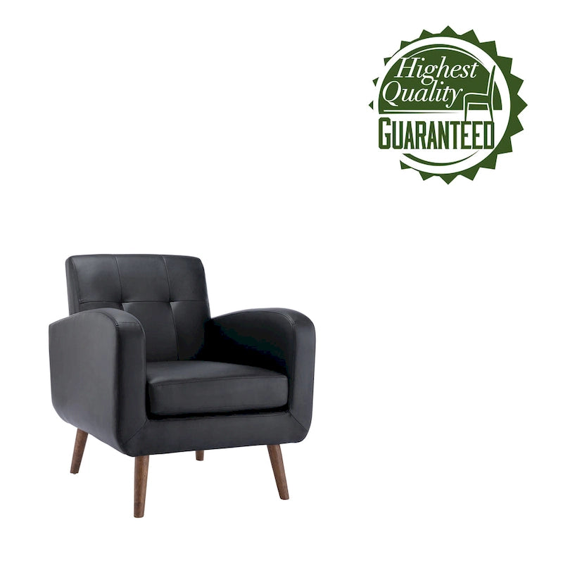 Fabric / PU Tufted Accent Chair, 1-Seat