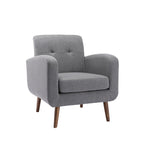 Fabric / PU Tufted Accent Chair, 1-Seat