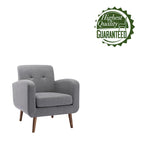 Fabric / PU Tufted Accent Chair, 1-Seat