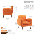 Fabric / PU Tufted Accent Chair, 1-Seat