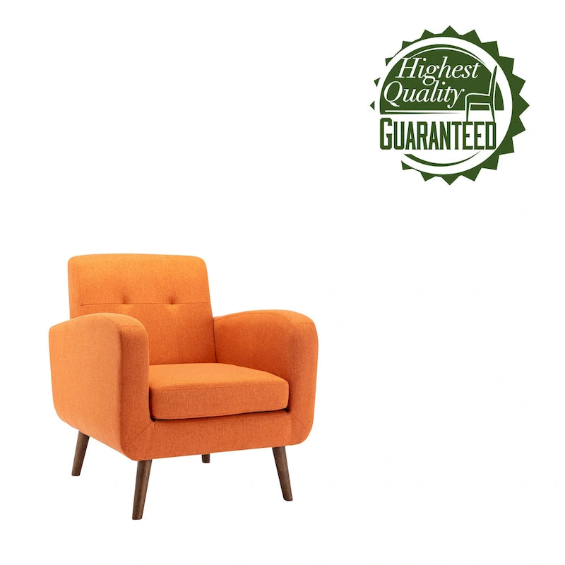 Fabric / PU Tufted Accent Chair, 1-Seat