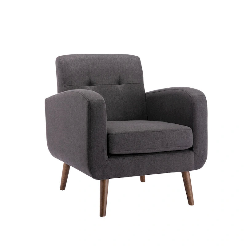 Fabric / PU Tufted Accent Chair, 1-Seat
