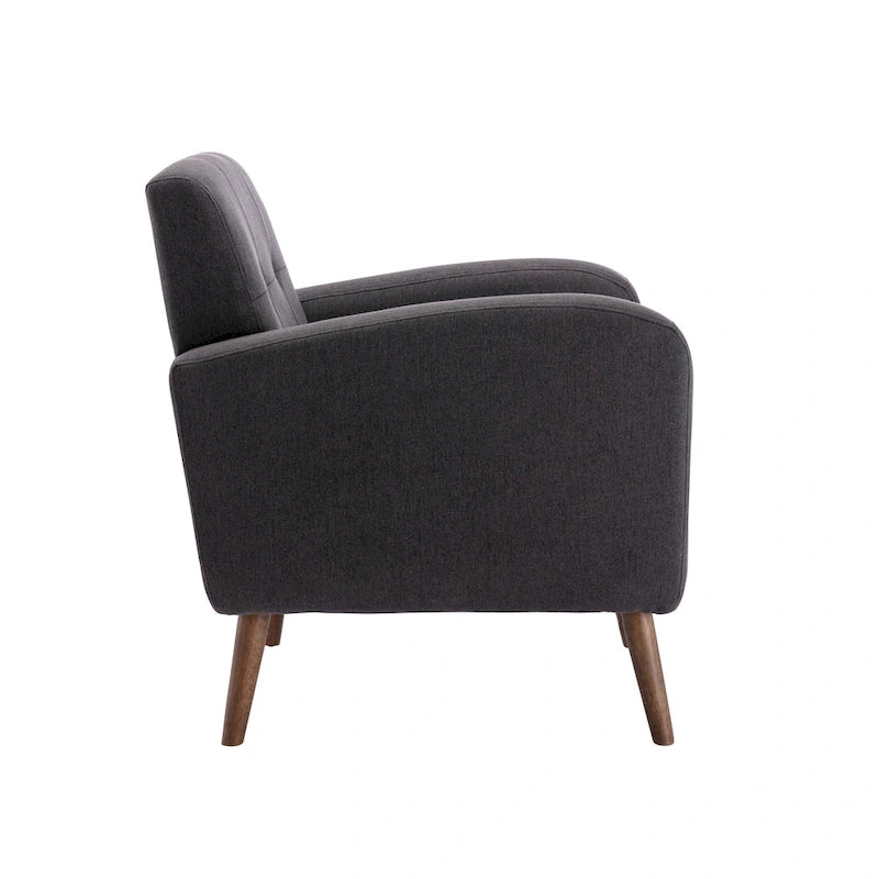 Fabric / PU Tufted Accent Chair, 1-Seat