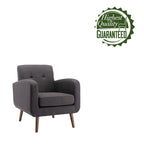 Fabric / PU Tufted Accent Chair, 1-Seat