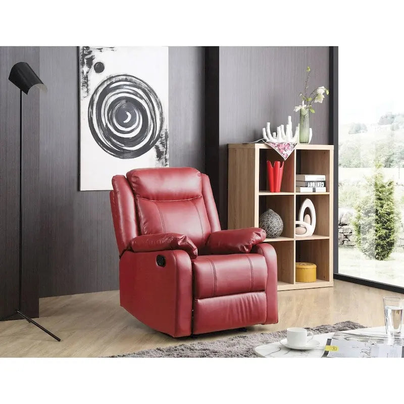 Multi-Color Faux Leather Rocking Recliner, Single Seat