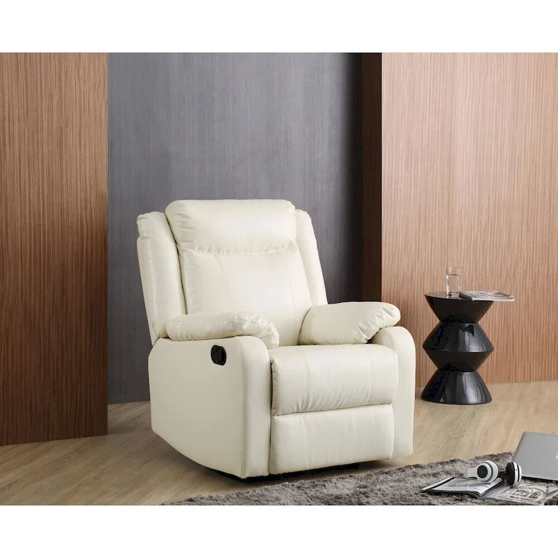 Multi-Color Faux Leather Rocking Recliner, Single Seat