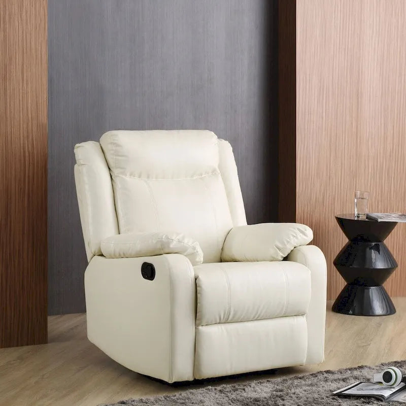 Multi-Color Faux Leather Rocking Recliner, Single Seat