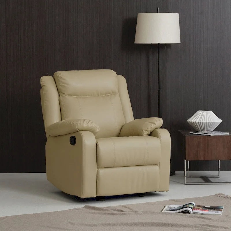 Multi-Color Faux Leather Rocking Recliner, Single Seat