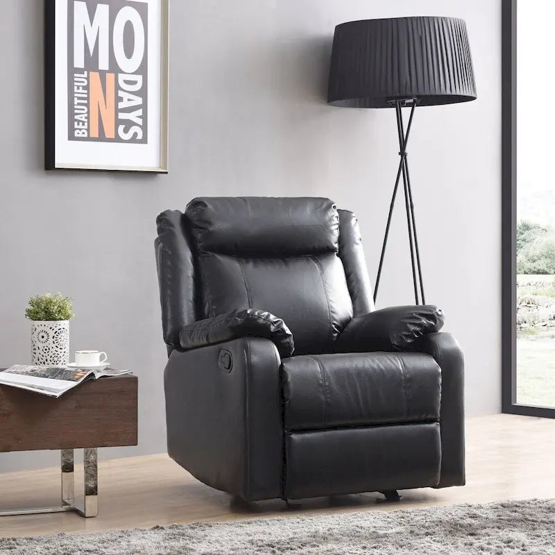Multi-Color Faux Leather Rocking Recliner, Single Seat