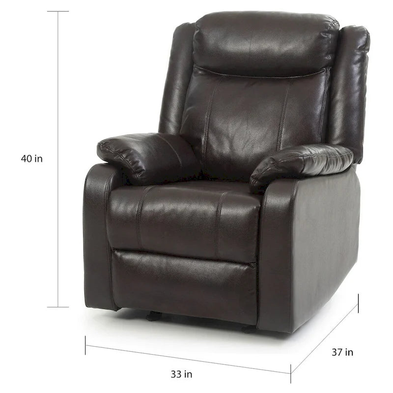 Multi-Color Faux Leather Rocking Recliner, Single Seat