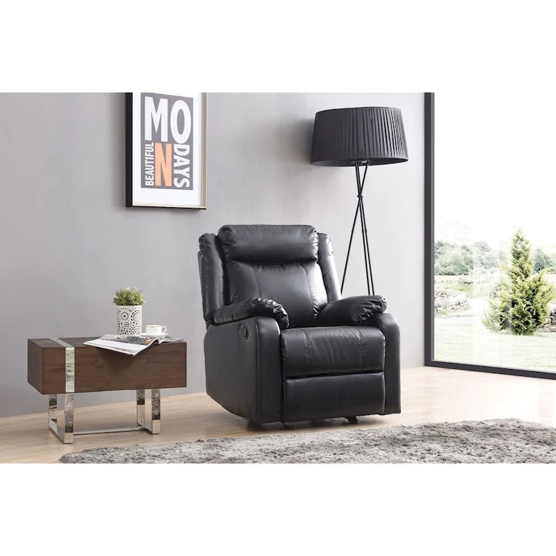 Multi-Color Faux Leather Rocking Recliner, Single Seat
