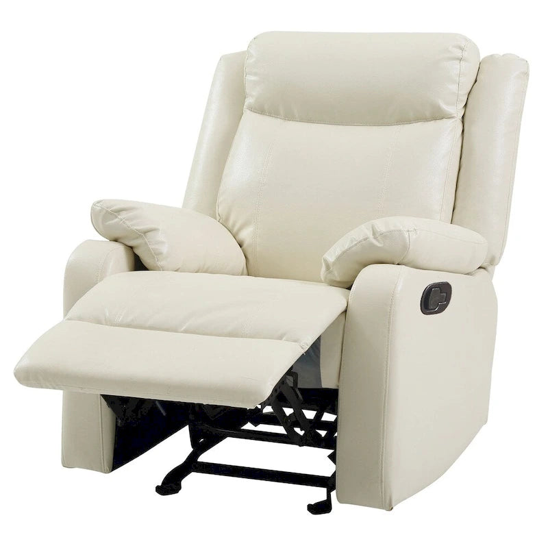 Multi-Color Faux Leather Rocking Recliner, Single Seat