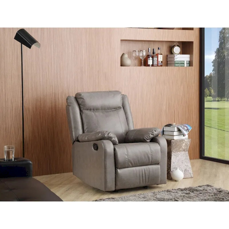 Multi-Color Faux Leather Rocking Recliner, Single Seat