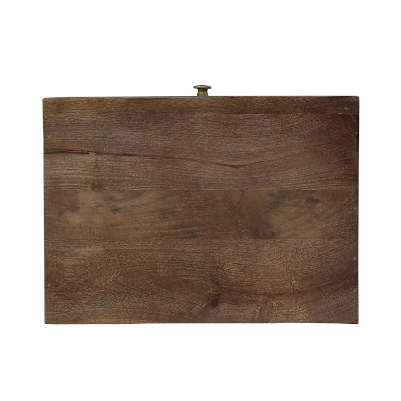 Walnut & Gold 3-Drawer Side Table