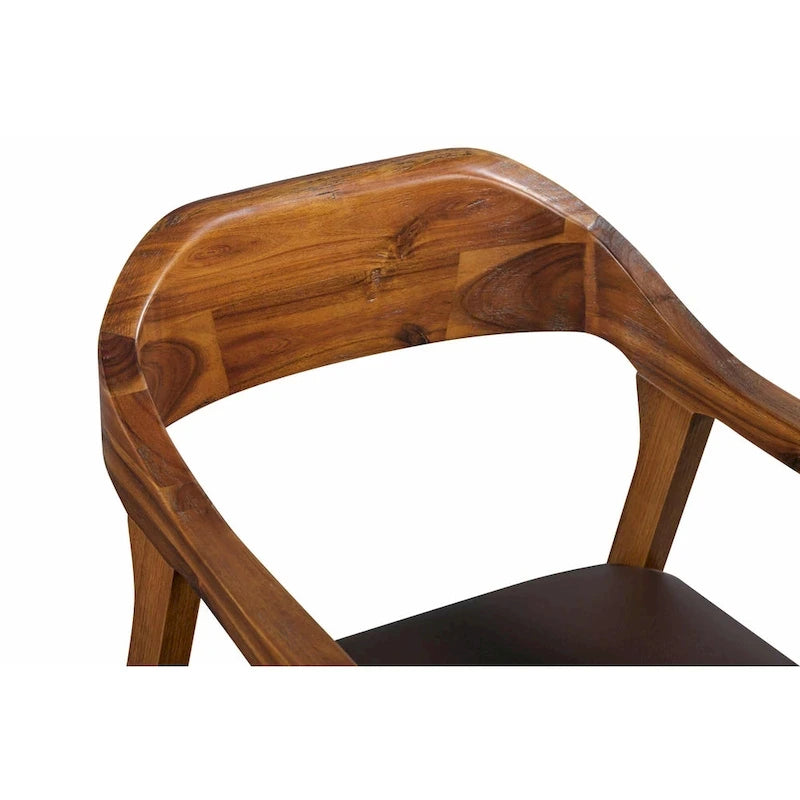 Brown Faux Leather Counter & Bar Height Stool, Single Seat