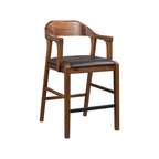 Brown Faux Leather Counter & Bar Height Stool, Single Seat