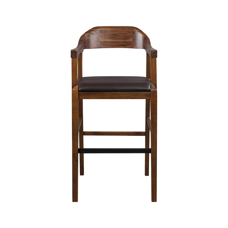 Brown Faux Leather Counter & Bar Height Stool, Single Seat