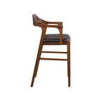Brown Faux Leather Counter & Bar Height Stool, Single Seat