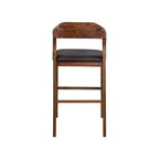 Brown Faux Leather Counter & Bar Height Stool, Single Seat
