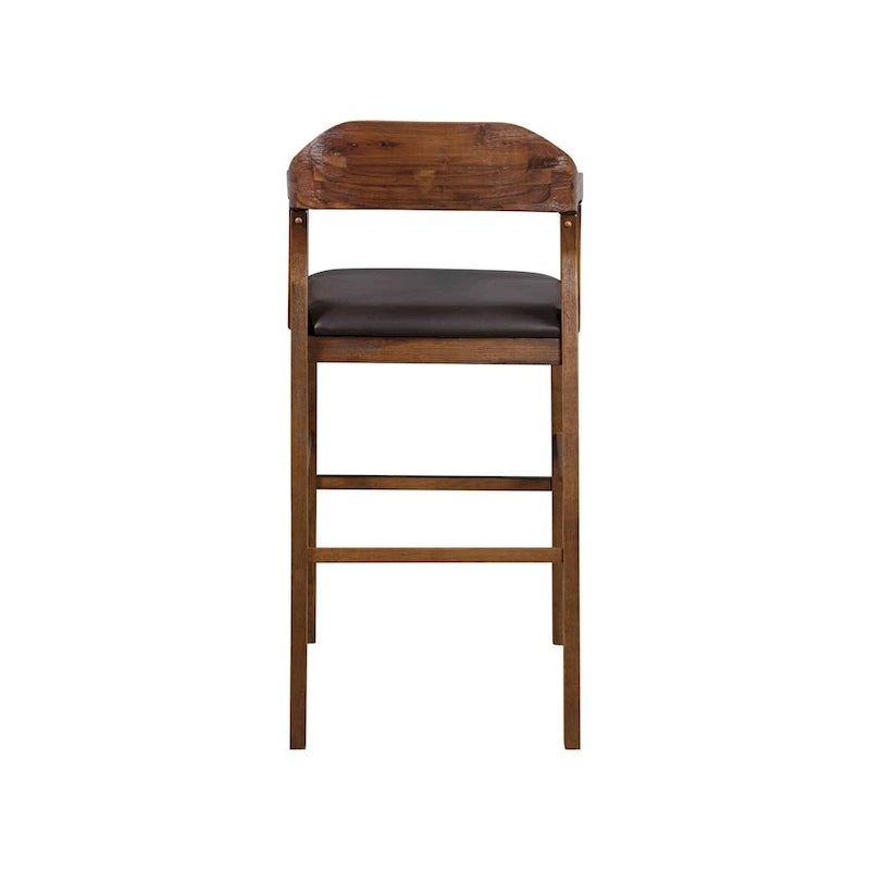 Brown Faux Leather Counter & Bar Height Stool, Single Seat