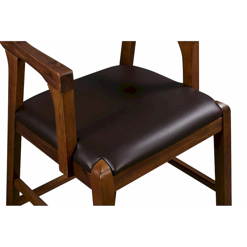 Brown Faux Leather Counter & Bar Height Stool, Single Seat